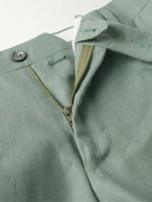 Canali - Straight-Leg Linen Suit Trousers - Green