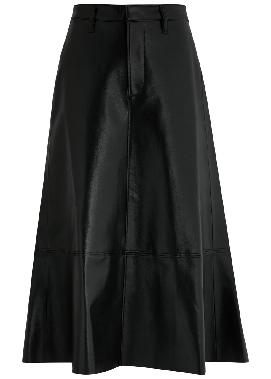 Citizens OF Humanity Cassia Panelled Leather Midi Skirt Black