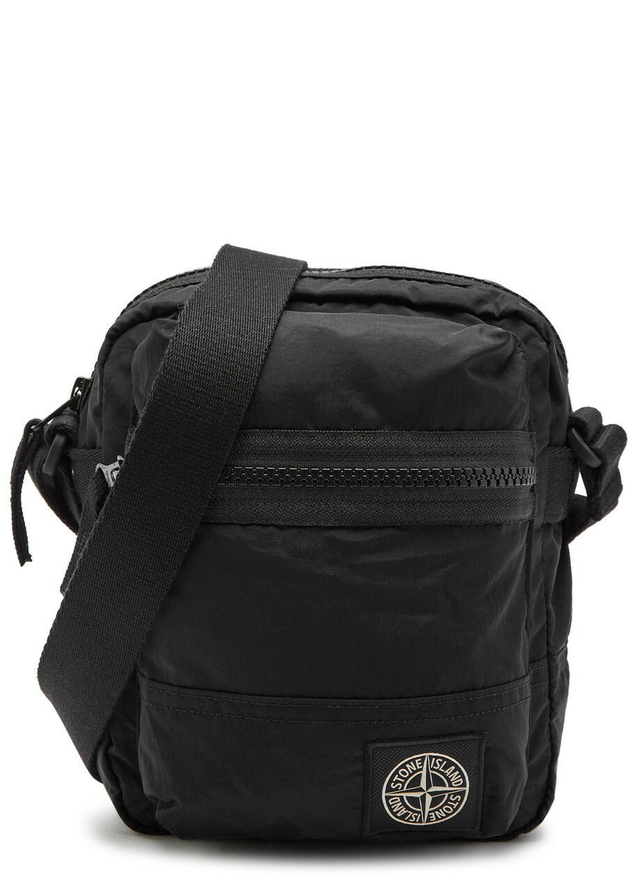 Stone Island Logo-appliquéd Nylon Pouch bag - Black - One Size