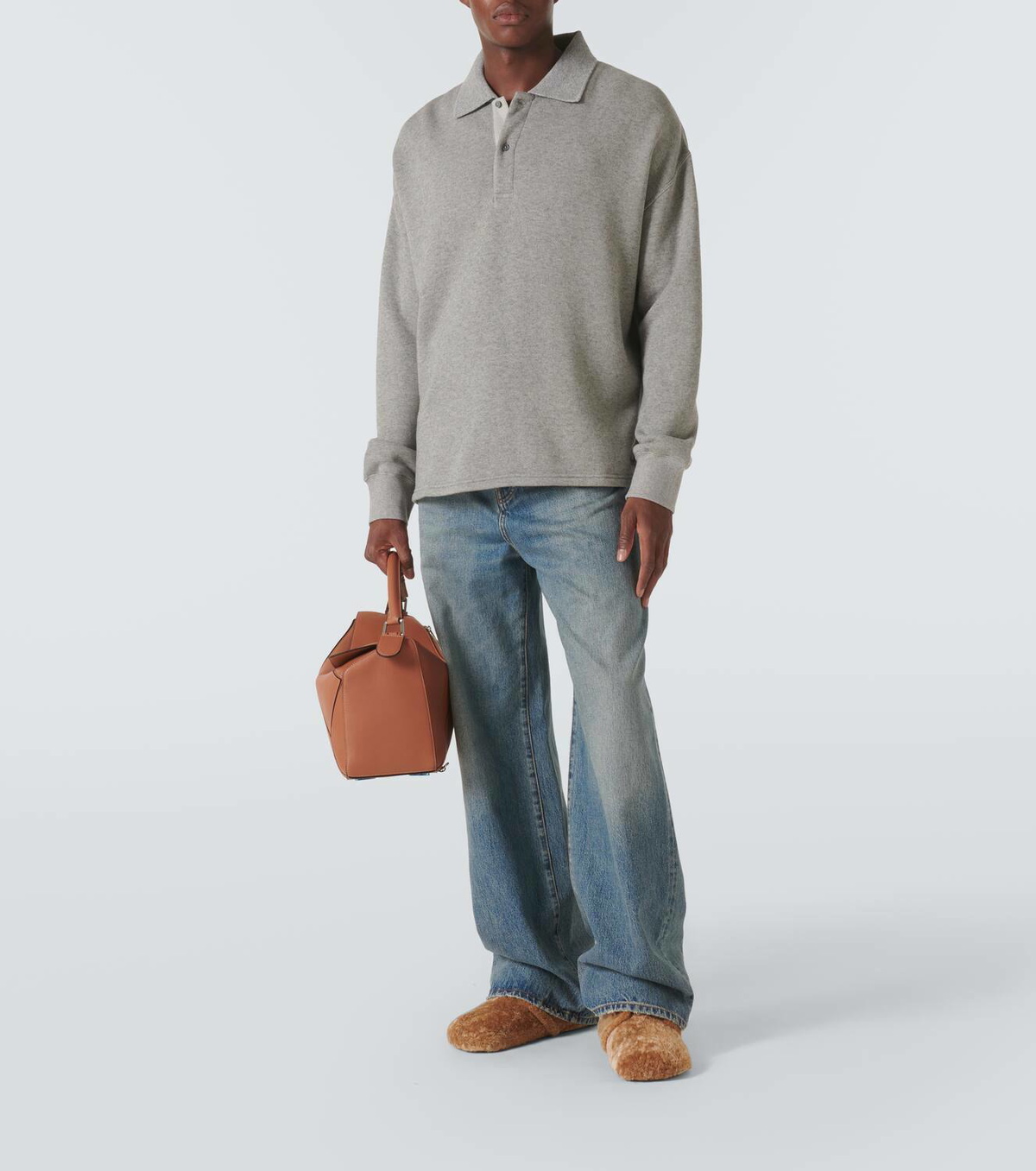 LOEWE ウールポロカラーニット　プルオーバー　大きめ52サイズ　イタリア製 Loewe Cotton and cashmere polo sweater Loewe