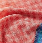 Missoni - Fringed Checked Cotton-Blend Scarf - Pink