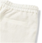 Brunello Cucinelli - Wide-Leg Pleated Linen Drawstring Shorts - Neutrals