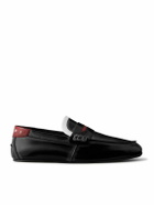 Marni - Logo-Print Glossed-Leather Loafers - Black