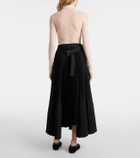 Junya Watanabe Plissé wool-blend maxi skirt