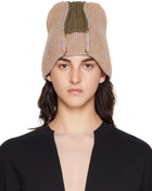 MM6 Maison Margiela Beige & Green Patchwork Beanie
