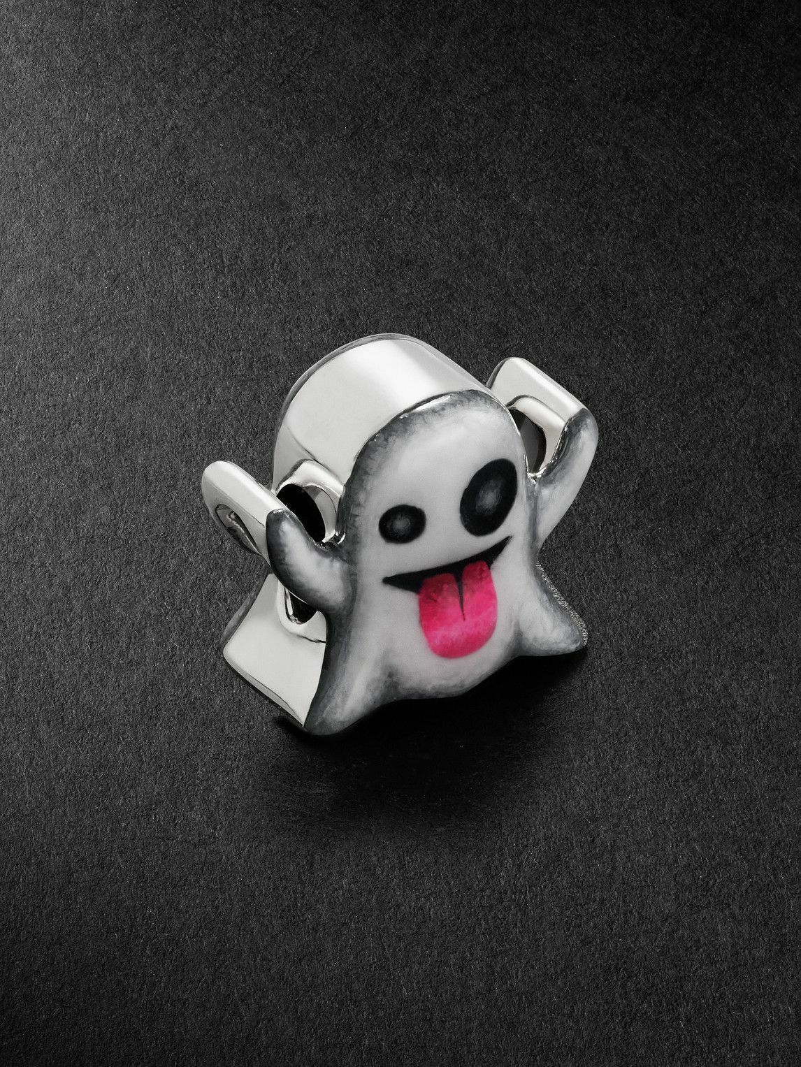 Greg Yuna - Ghost 14-Karat White Gold and Enamel Pendant