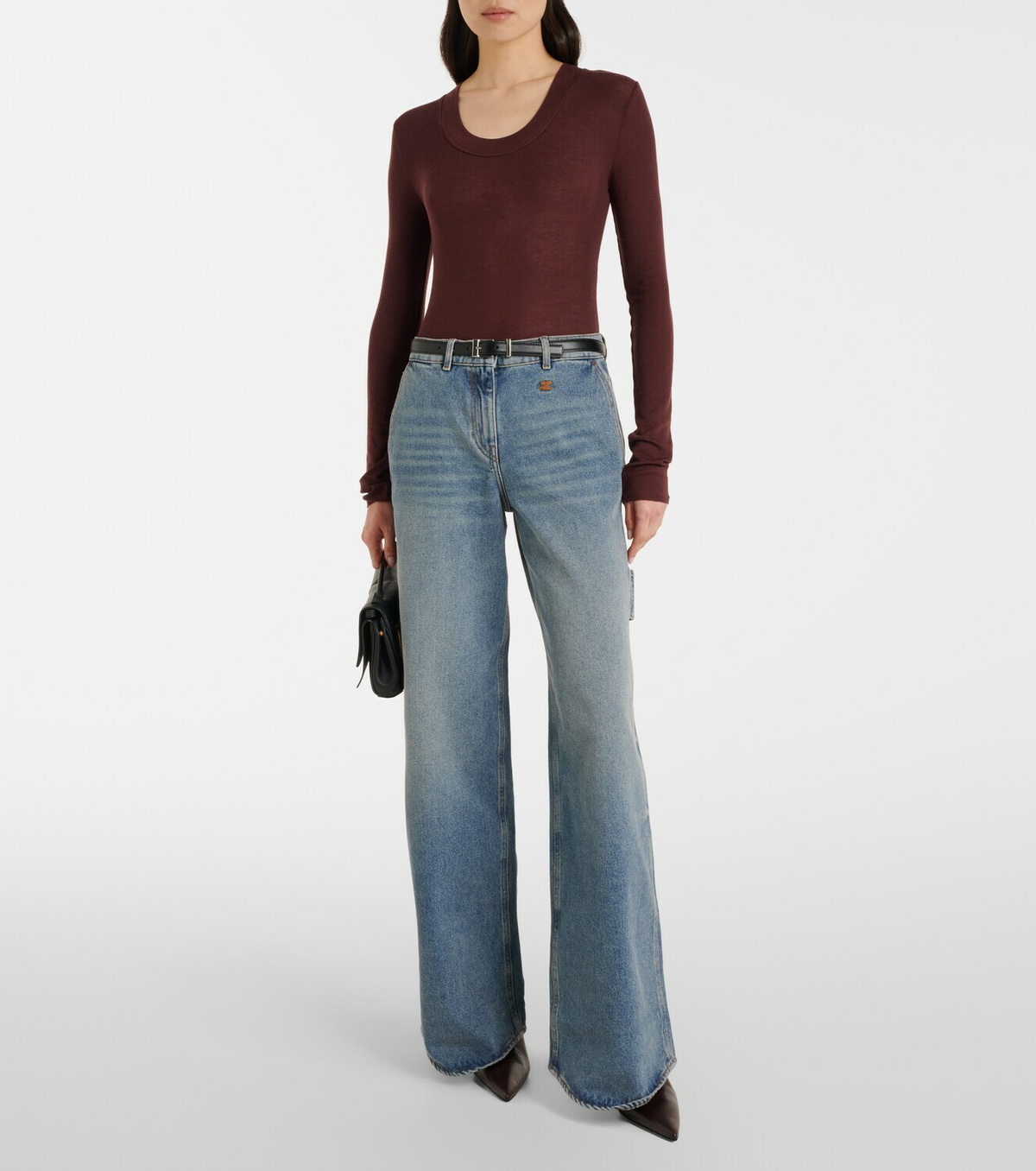 Courrèges Logo wide-leg jeans