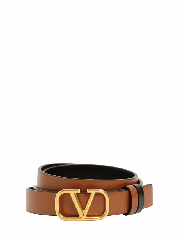 Photo: VALENTINO GARAVANI 3cm Reversible V Logo Leather Belt