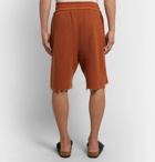 Alanui - Distressed Ribbed Cashmere and Cotton-Blend Shorts - Orange