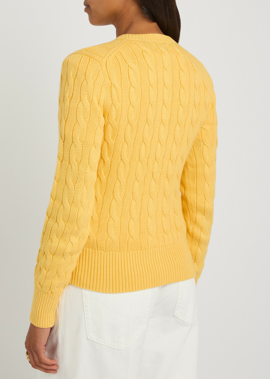Polo Ralph Lauren Cable-knit Cotton Cardigan Yellow