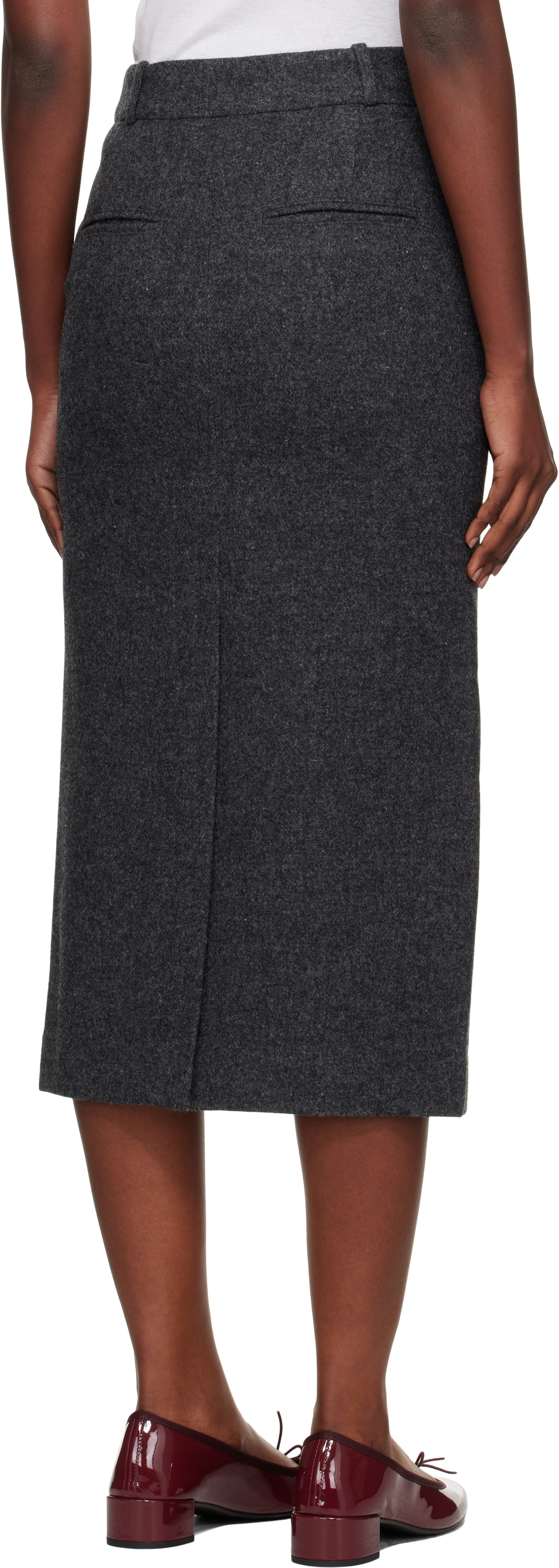 Nothing Written Gray Bany Wool Midi Skirt