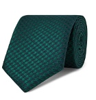 Charvet - 7.5cm Houndstooth Silk and Wool-Blend Tie - Green