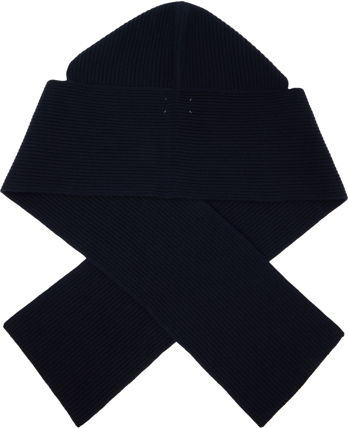 Maison Margiela Navy Wool Hooded Scarf Maison Margiela