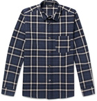 A.P.C. - Felix Checked Cotton and Linen-Blend Shirt - Men - Navy