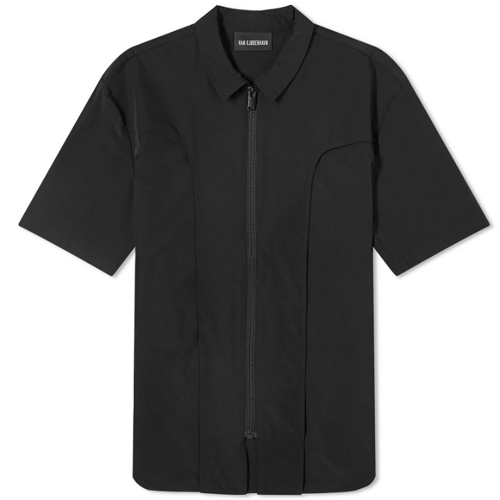 Photo: Han Kjobenhavn Men's Technical Short Sleeve Zip Shirt in Black