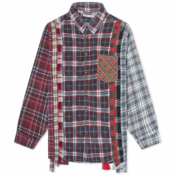Photo: Needles Men's 7 Cuts Wide Flannel Shirt in Assorted