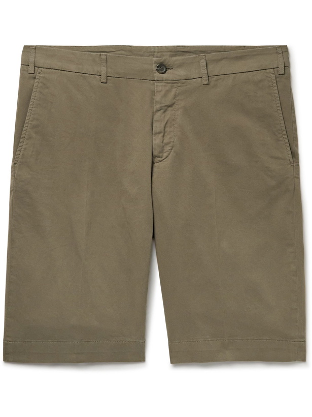 Photo: CANALI - Stretch-Cotton Twill Shorts - Brown
