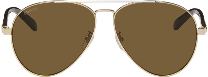 Photo: Gucci Gold Aviator Sunglasses