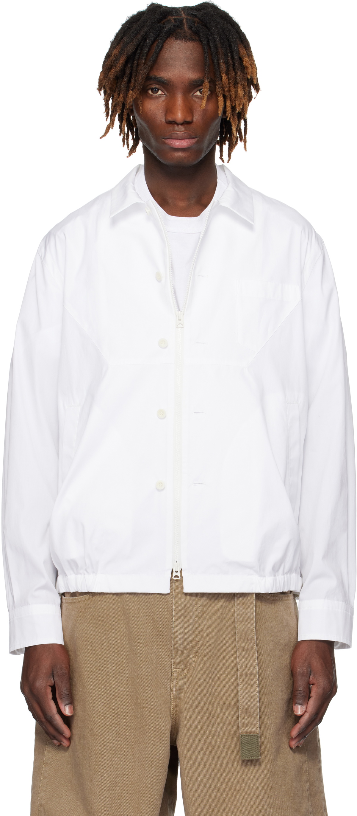 お歳暮 2025 sacai Sacai Jacket Poplin Cotton White ジャケット・アウター