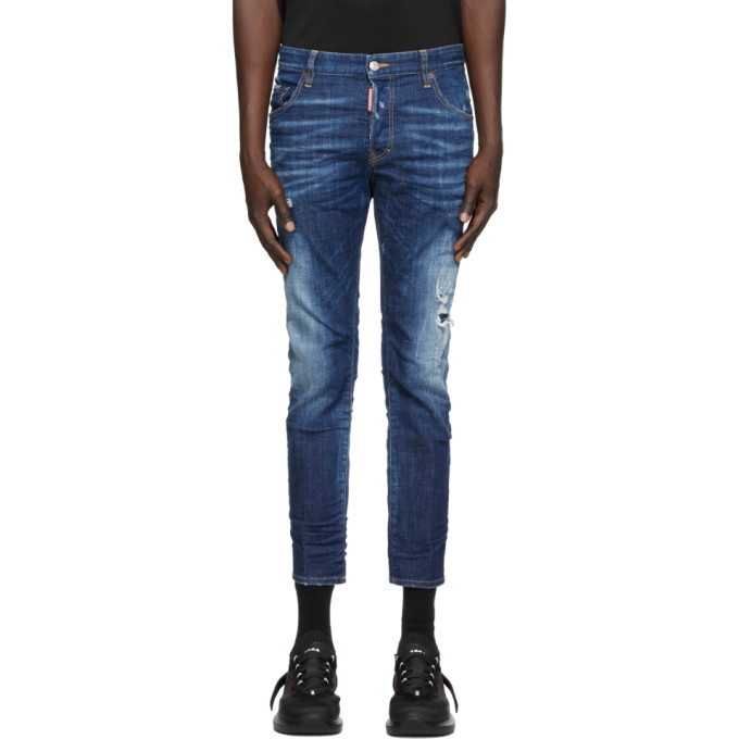 Photo: Dsquared2 Blue Tattoo Birds Skater Jeans