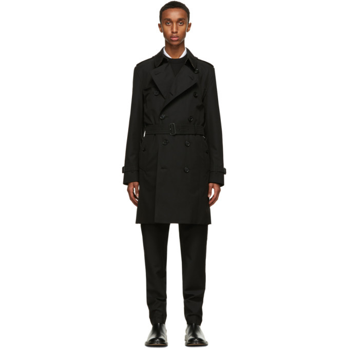 Photo: Burberry Black Kensington Heritage Mid-Length Trench Coat