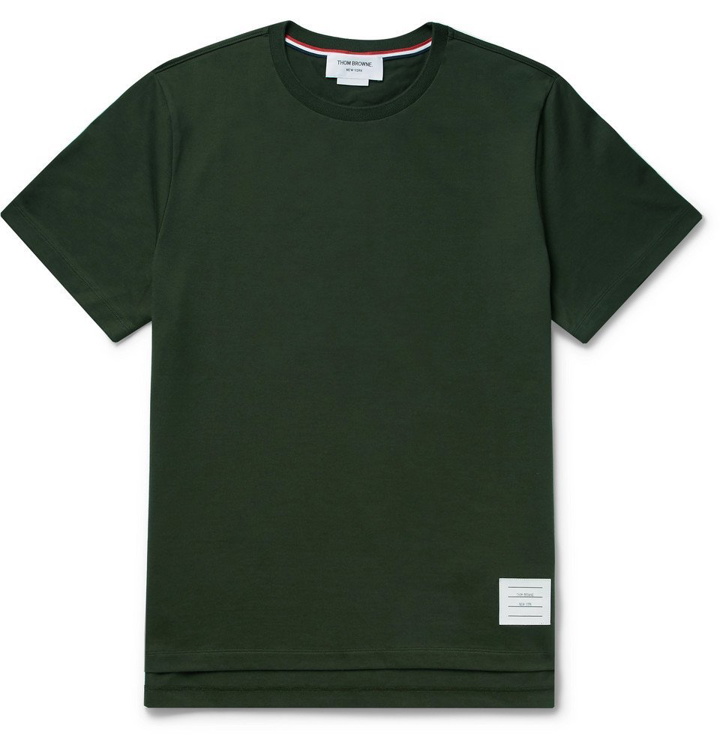 Photo: Thom Browne - Cotton-Jersey T-Shirt - Dark green