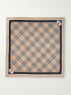 Burberry - Logo-Print Checked Silk-Twill Scarf