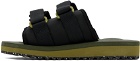 Suicoke Black & Khaki MOTO-Cab-ECO Sandals