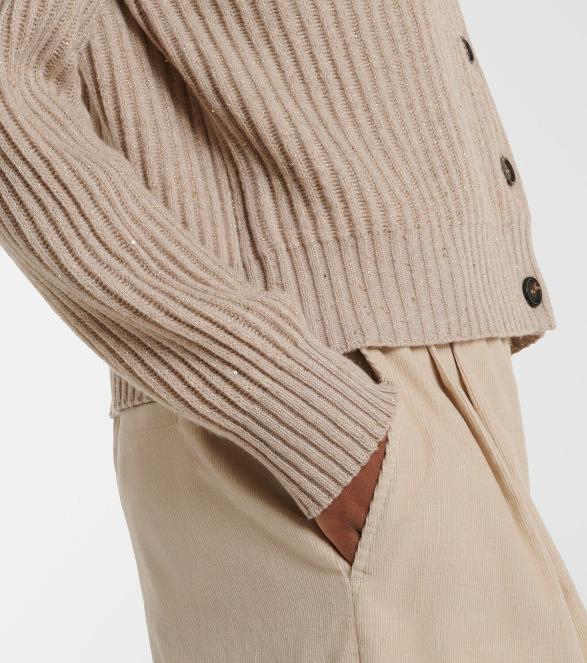 Brunello Cucinelli Ribbed-knit cashmere and wool-blend cardigan