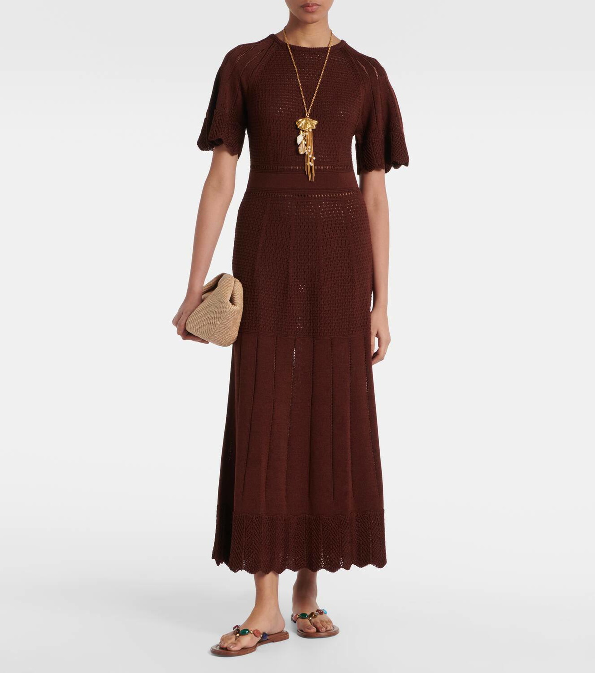 Eres Imaginaire cotton-blend maxi dress