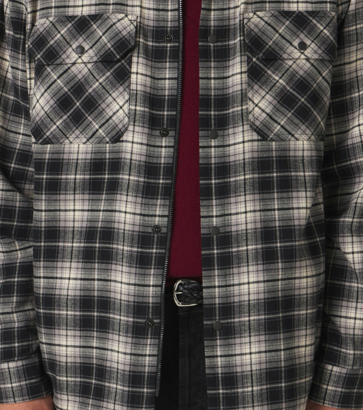 Moncler Checked cotton flannel zip-up shirt
