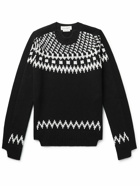 Alexander McQueen - Asymmetric Panelled Fair Isle Cashmere and Ribbed-Knit Sweater - Black