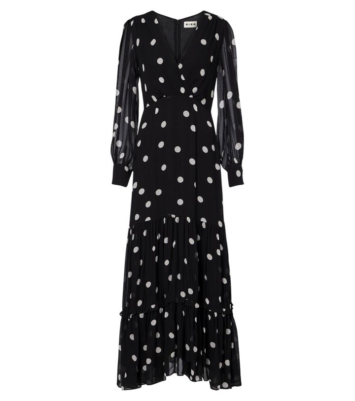 Photo: Rixo Elsie polka-dot georgette midi dress