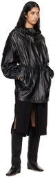Helmut Lang Black Gusset Leather Minidress