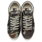 Golden Goose Green and Black Camo Canvas Superstar Sneakers
