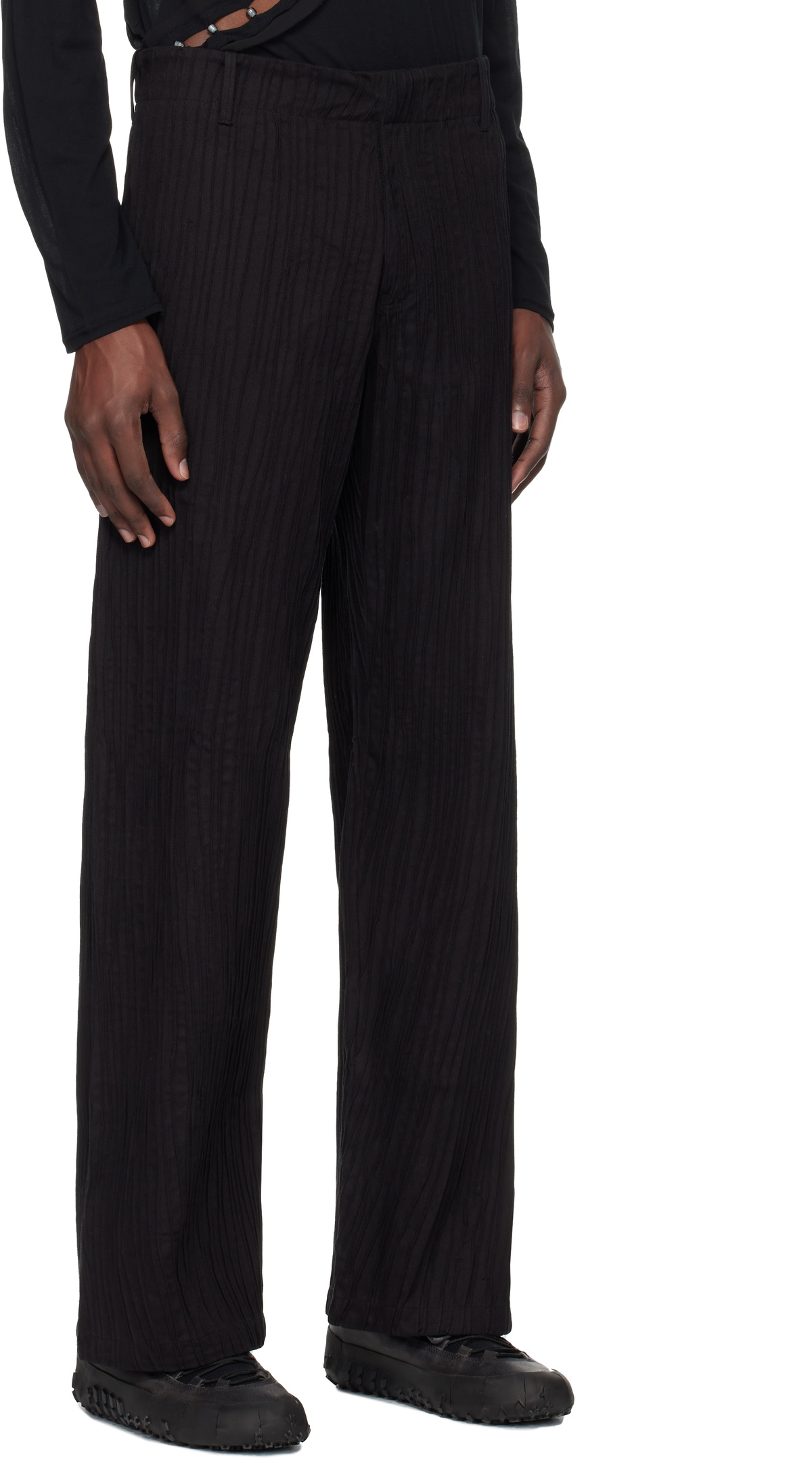 Tondolo Black Gilled Trousers