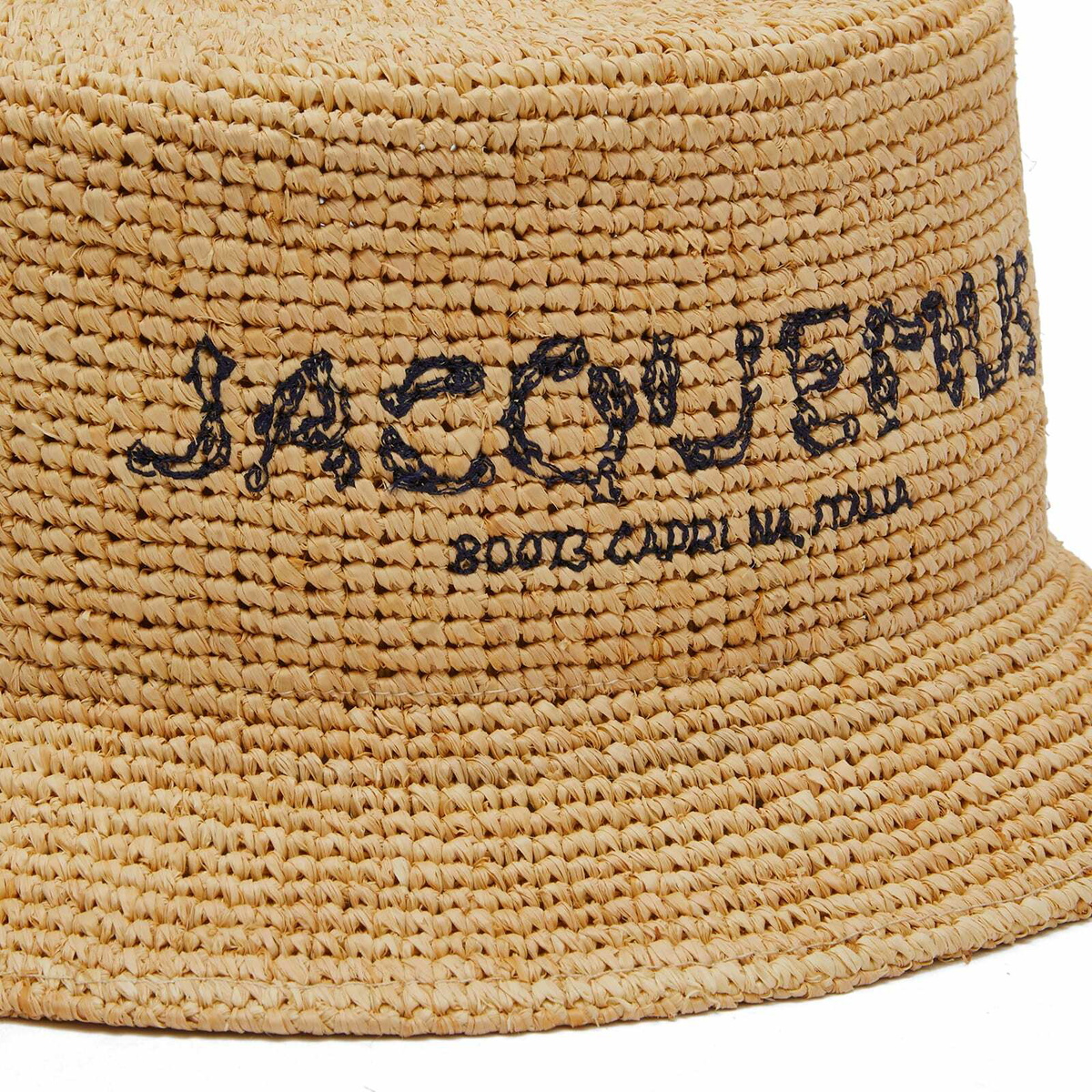 Jacquemus Men's Le Bob Pesco Bucket Hat in Natural Raffia