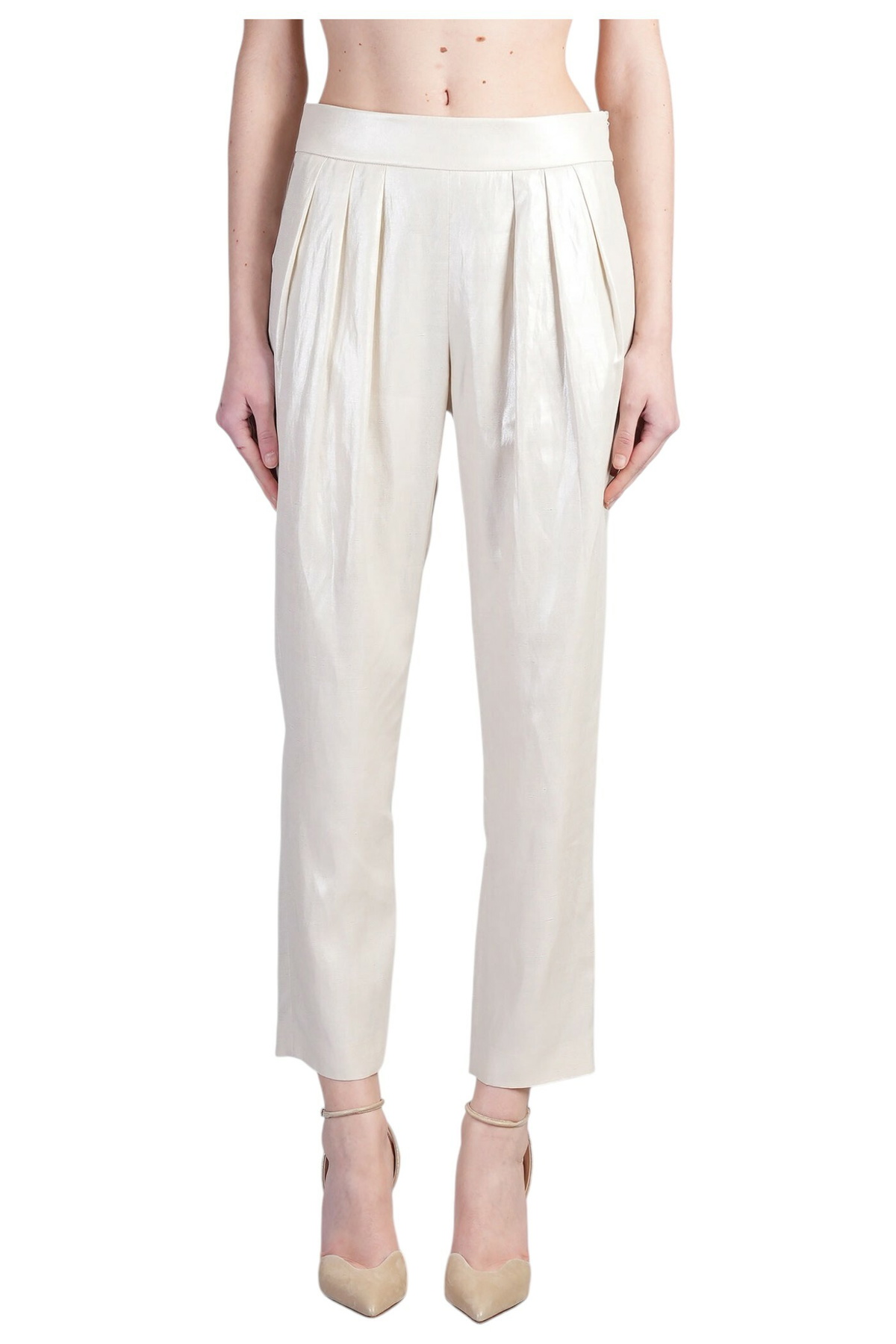 パンツ GIORGIO ARMANI Eco-viscose e cupro trouser with pinces Giorgio Armani Eco-viscose E Cupro Trouser With Pinces