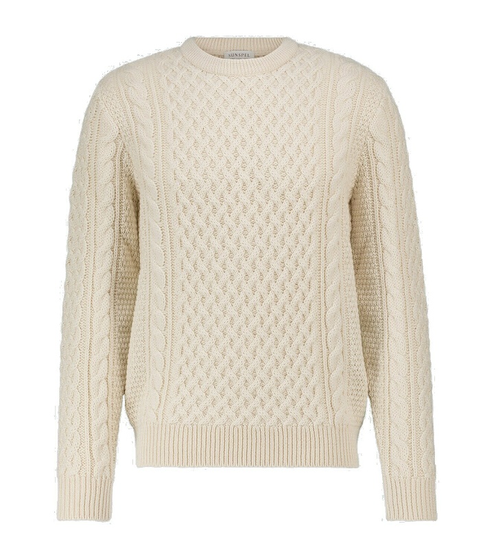 Photo: Sunspel - Merino wool cable-knit sweater