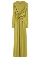 Nanushka Rozal Knotted Jersey Maxi Dress Green