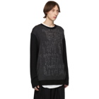Yohji Yamamoto Grey and Black Dictionary Crewneck Sweater