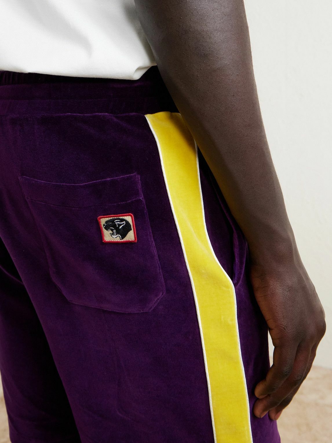 Valentino Garavani - Slim-Fit Appliquéd Cotton-Blend Velvet Shorts - Purple