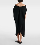 The Row Anitas draped wool-blend midi dress