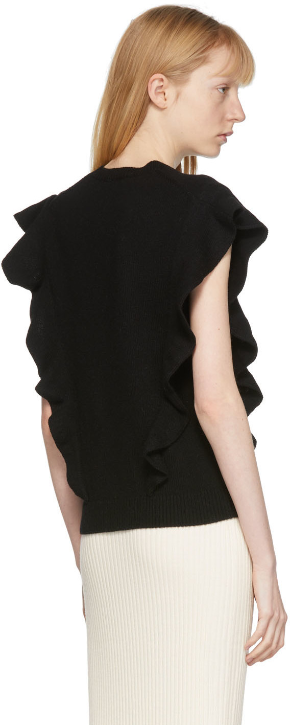 Chloé Black Ruffle Sleeveless Sweater Chloe