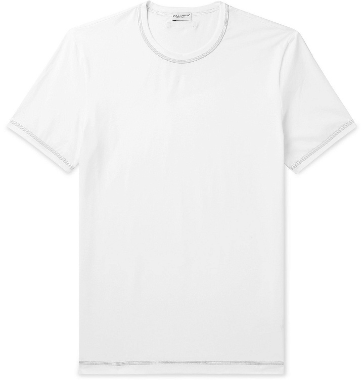Photo: Dolce & Gabbana - Stretch-Cotton Jersey T-Shirt - White