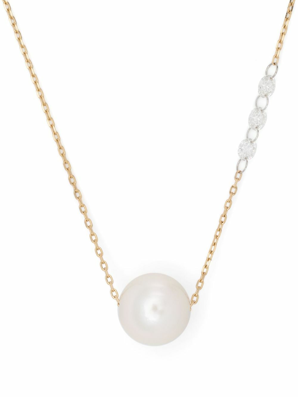 Mizuki 14K Yellow Gold Sea Of Beauty Pearl And Diamond Necklace