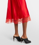 McQueen Lace-trimmed satin midi dress