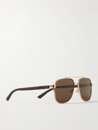 Gucci Eyewear - Aviator-Style Gold-Tone and Rubber Sunglasses
