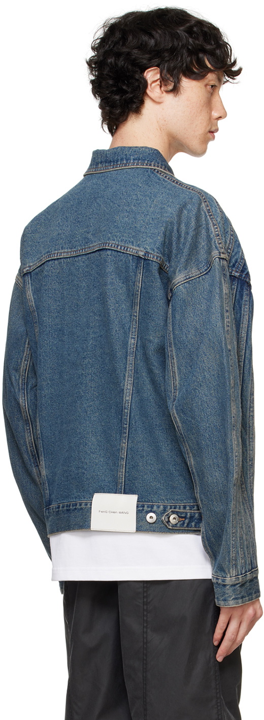 Feng Chen Wang Blue Multi Seam Denim Jaceket