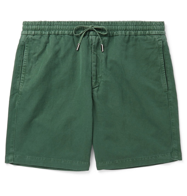 Photo: Mr P. - Linen and Cotton-Blend Drawstring Shorts - Green